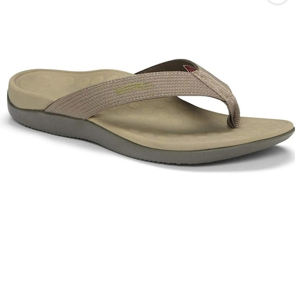 Unisex VIONIC Wave khaki flip flop sandals- Size Men’s 9/Womens 8 - Picture 1 of 5
